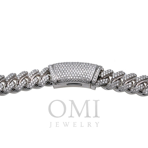 14K White Gold Iced Out Diamond Cuban Link Chain | 20.61 Carats | 12 MM Width | 24 Inch Length