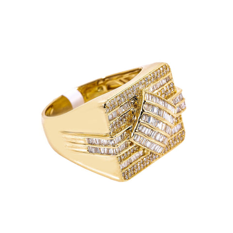 14K YELLOW GOLD MEN'S RING WITH 1.16 CT DIAMONDS