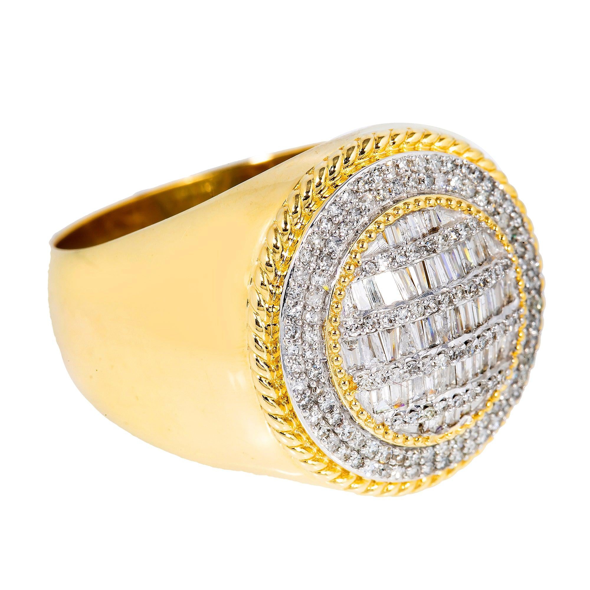 14K YELLOW GOLD MEN'S RING WITH 0.72 CT DIAMONDS