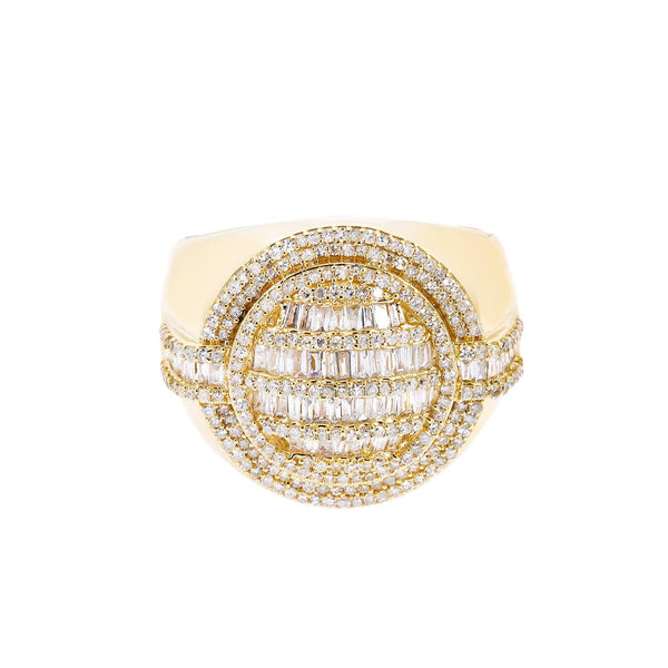 14K YELLOW GOLD MEN'S RING WITH 3.61 CT DIAMONDS