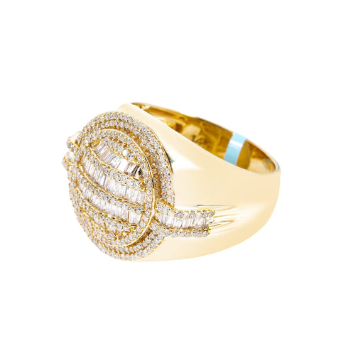 14K YELLOW GOLD MEN'S RING WITH 3.61 CT DIAMONDS