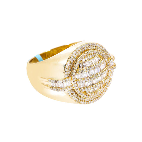 14K YELLOW GOLD MEN'S RING WITH 3.61 CT DIAMONDS