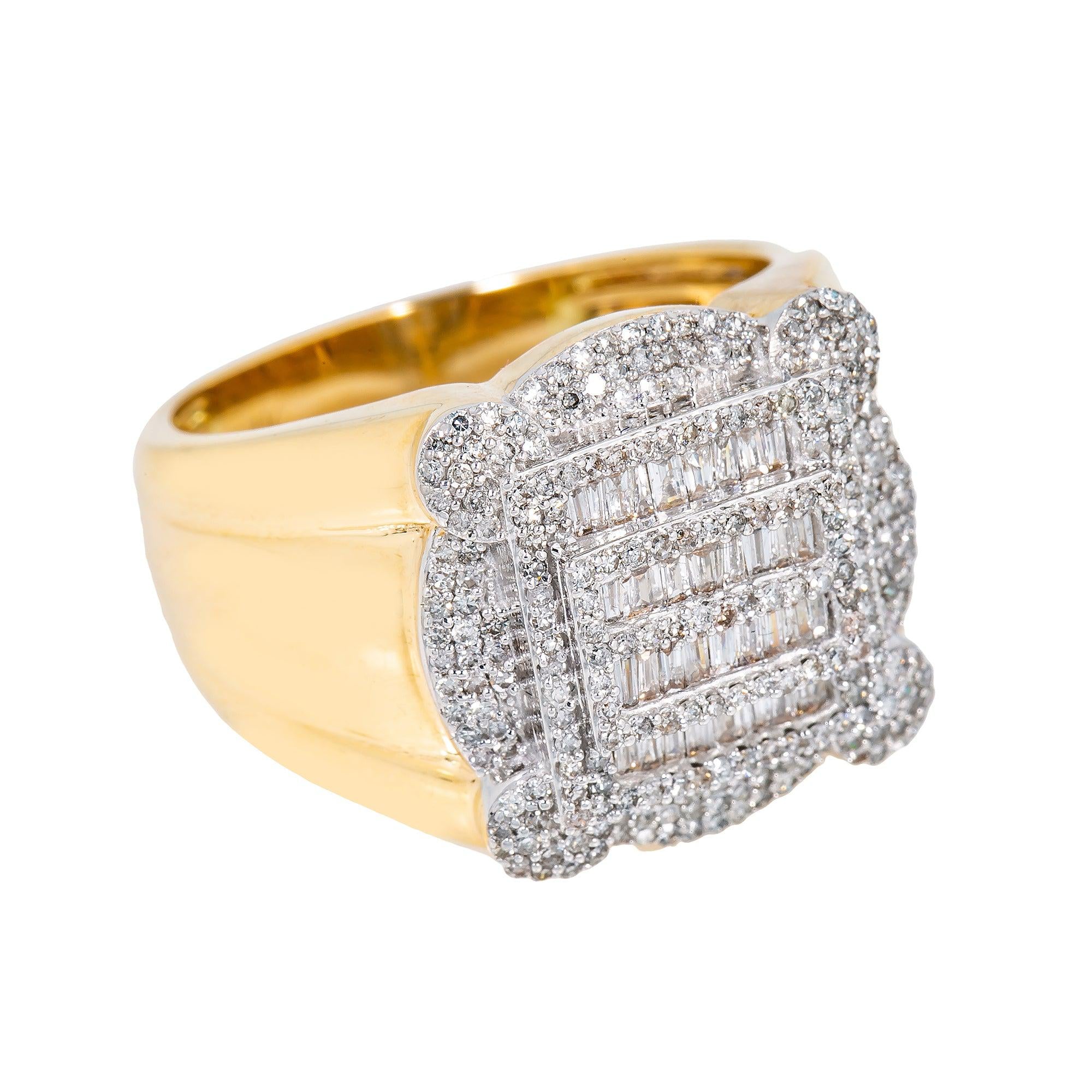 14K YELLOW GOLD MEN'S RING WITH 0.92 CT DIAMONDS