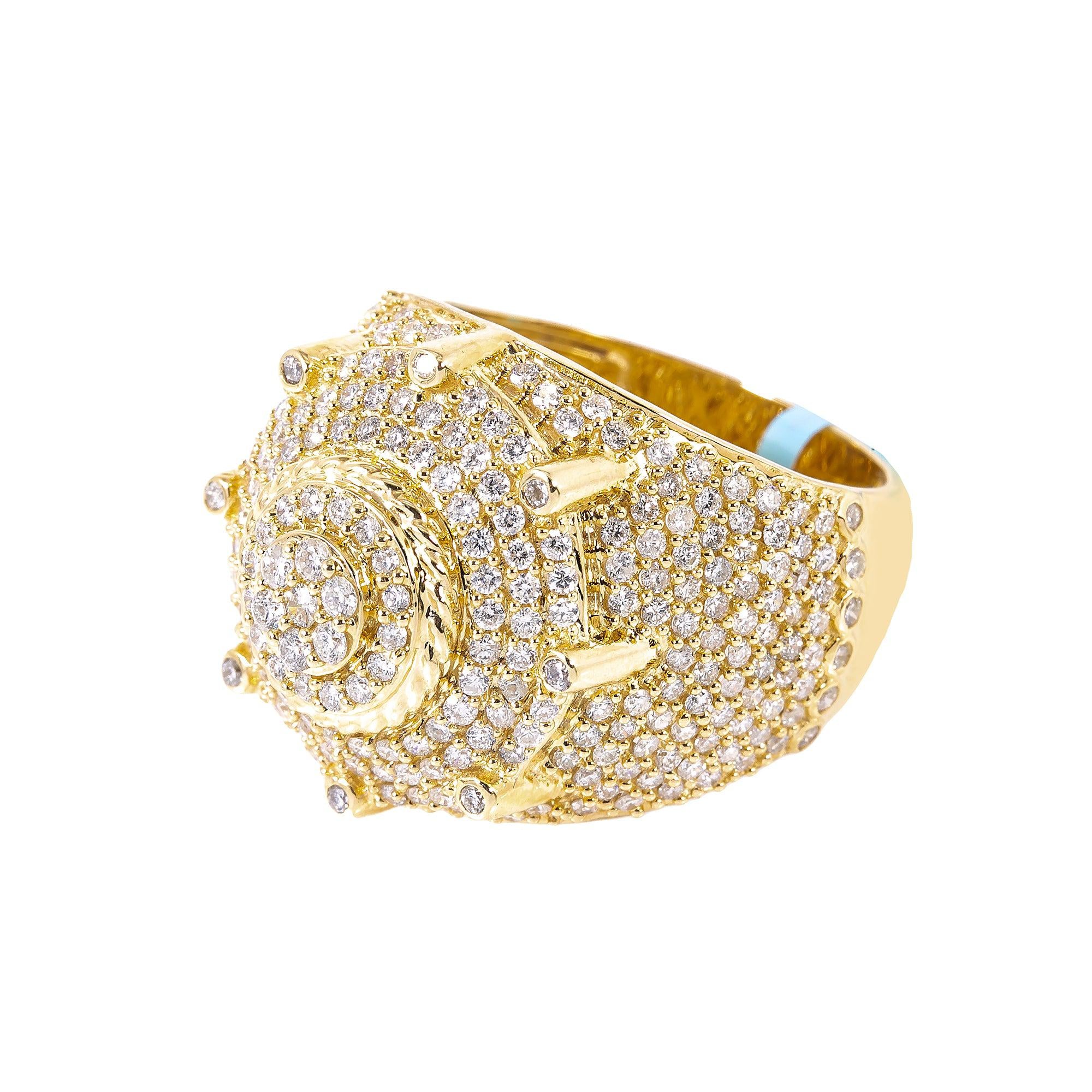14K YELLOW GOLD MEN'S RING WITH 2.42 CT DIAMONDS