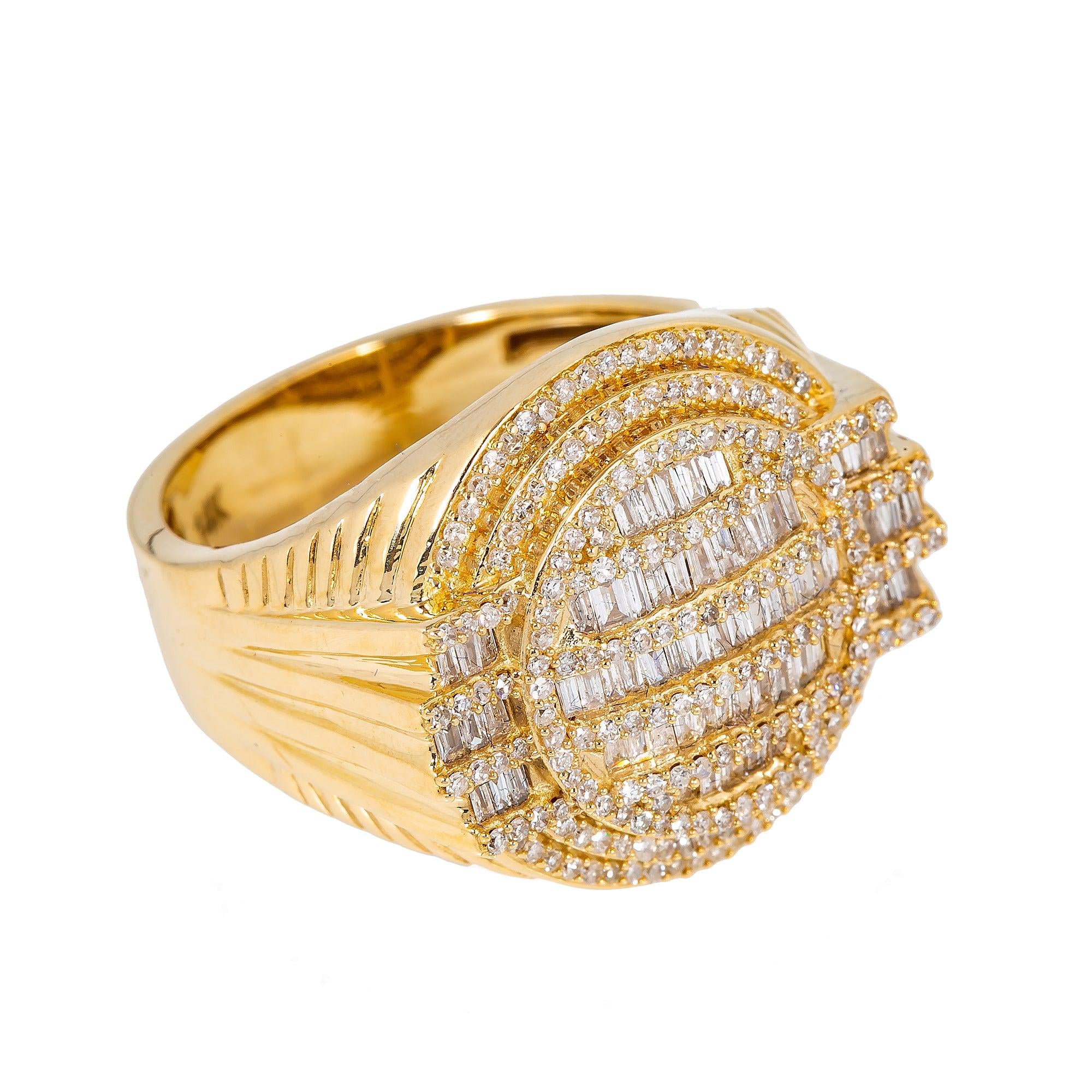 14K YELLOW GOLD MEN'S RING WITH 1.07 CT DIAMONDS