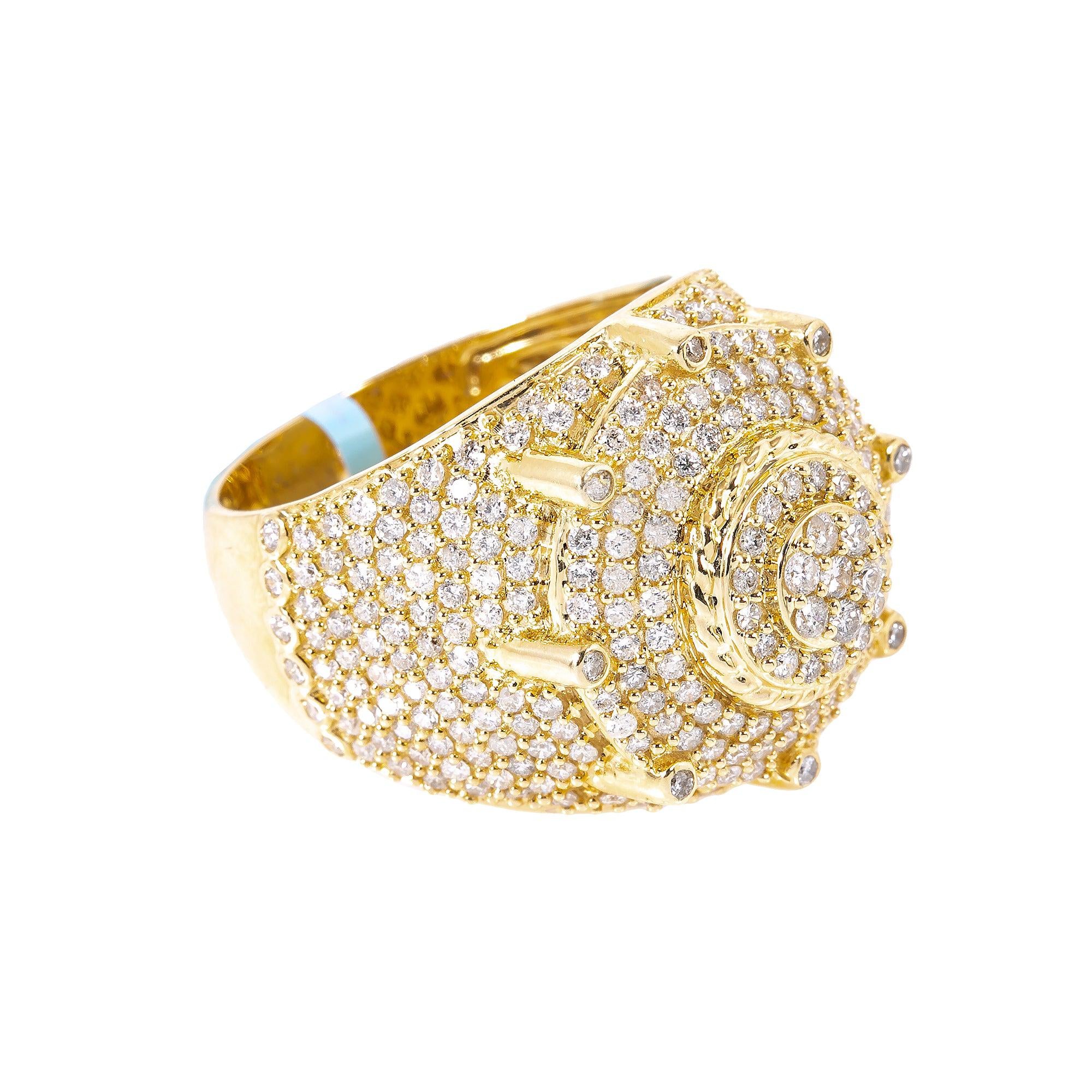 14K YELLOW GOLD MEN'S RING WITH 2.42 CT DIAMONDS