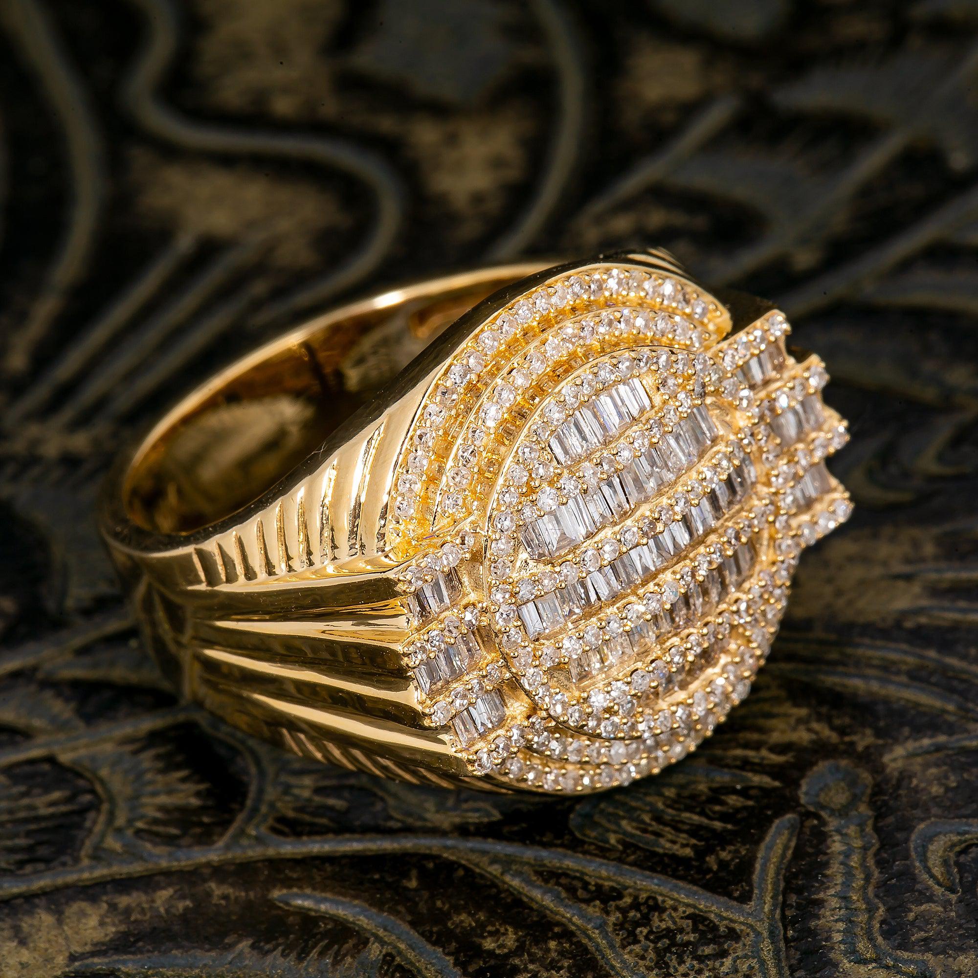 14K YELLOW GOLD MEN'S RING WITH 1.07 CT DIAMONDS