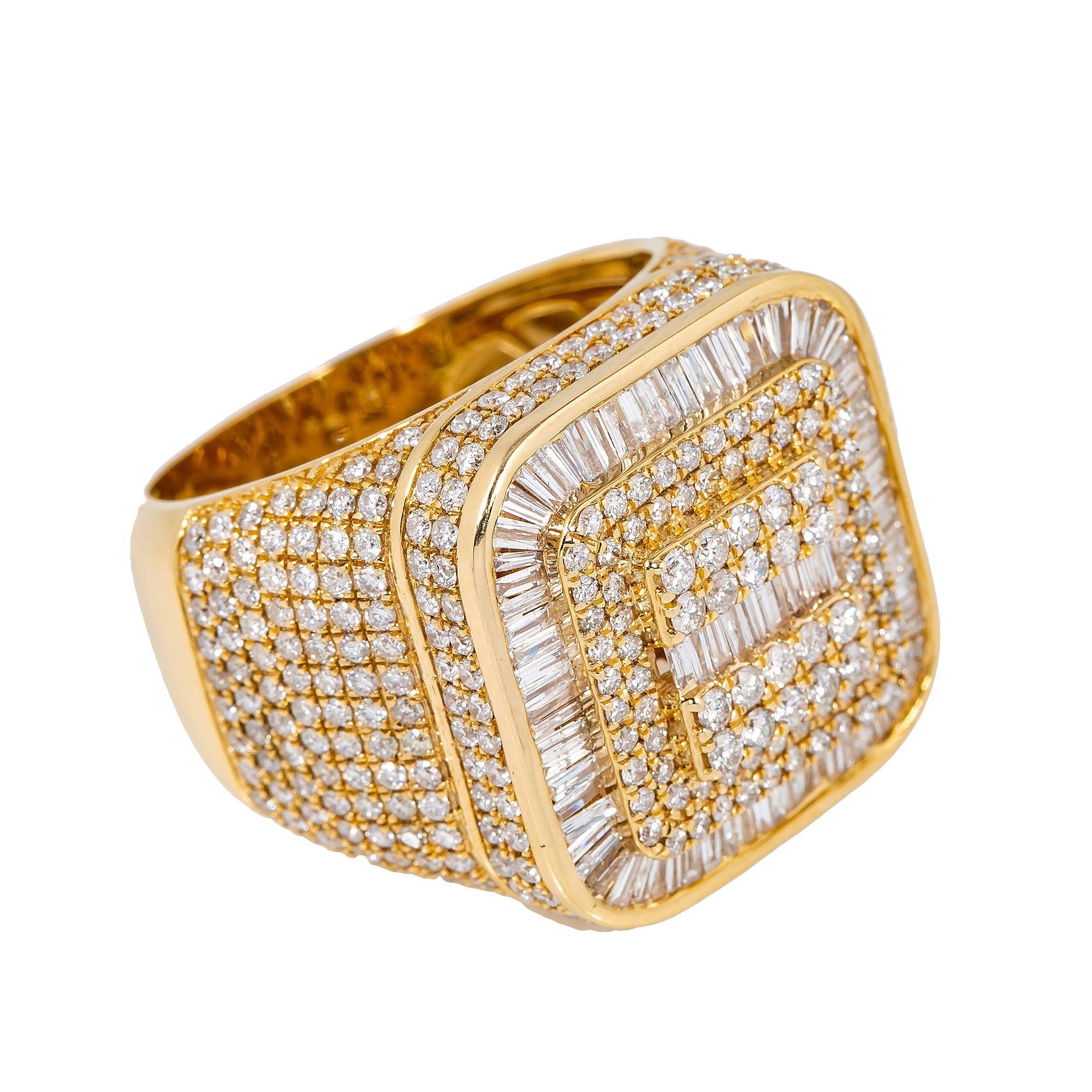 14K YELLOW GOLD MEN'S RING WITH 0.62 CT DIAMONDS