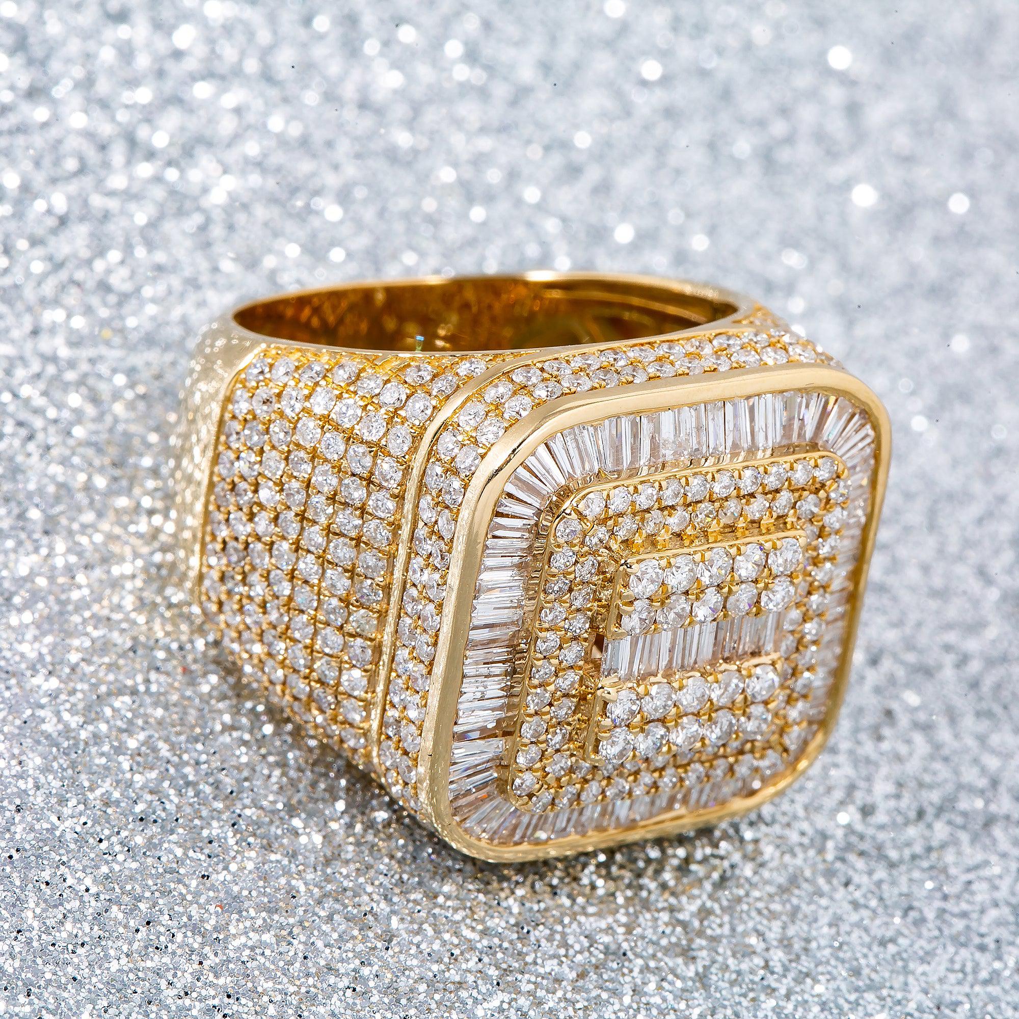 14K YELLOW GOLD MEN'S RING WITH 0.62 CT DIAMONDS