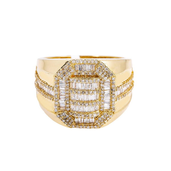 14K YELLOW GOLD MEN'S RING WITH 1.13 CT DIAMONDS