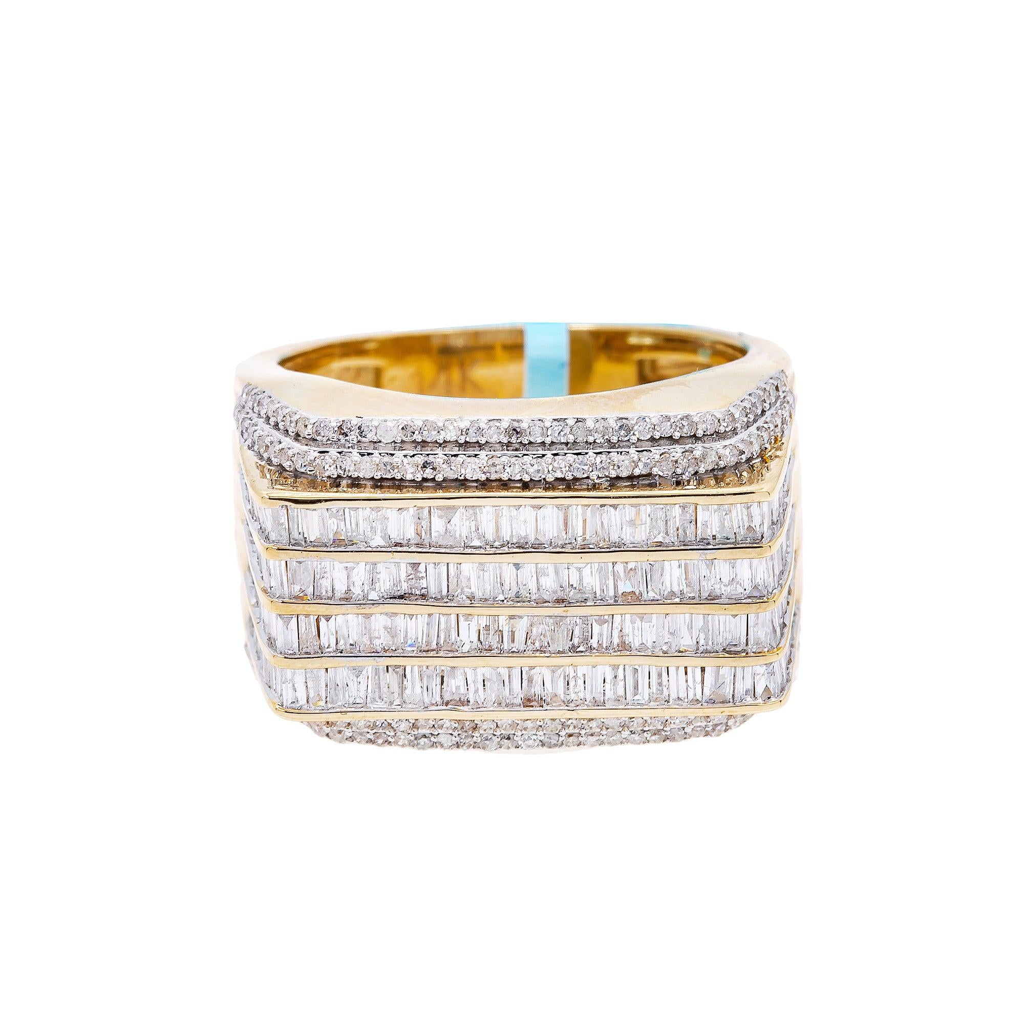 14K YELLOW GOLD MEN'S RING WITH 1.82 CT DIAMONDS
