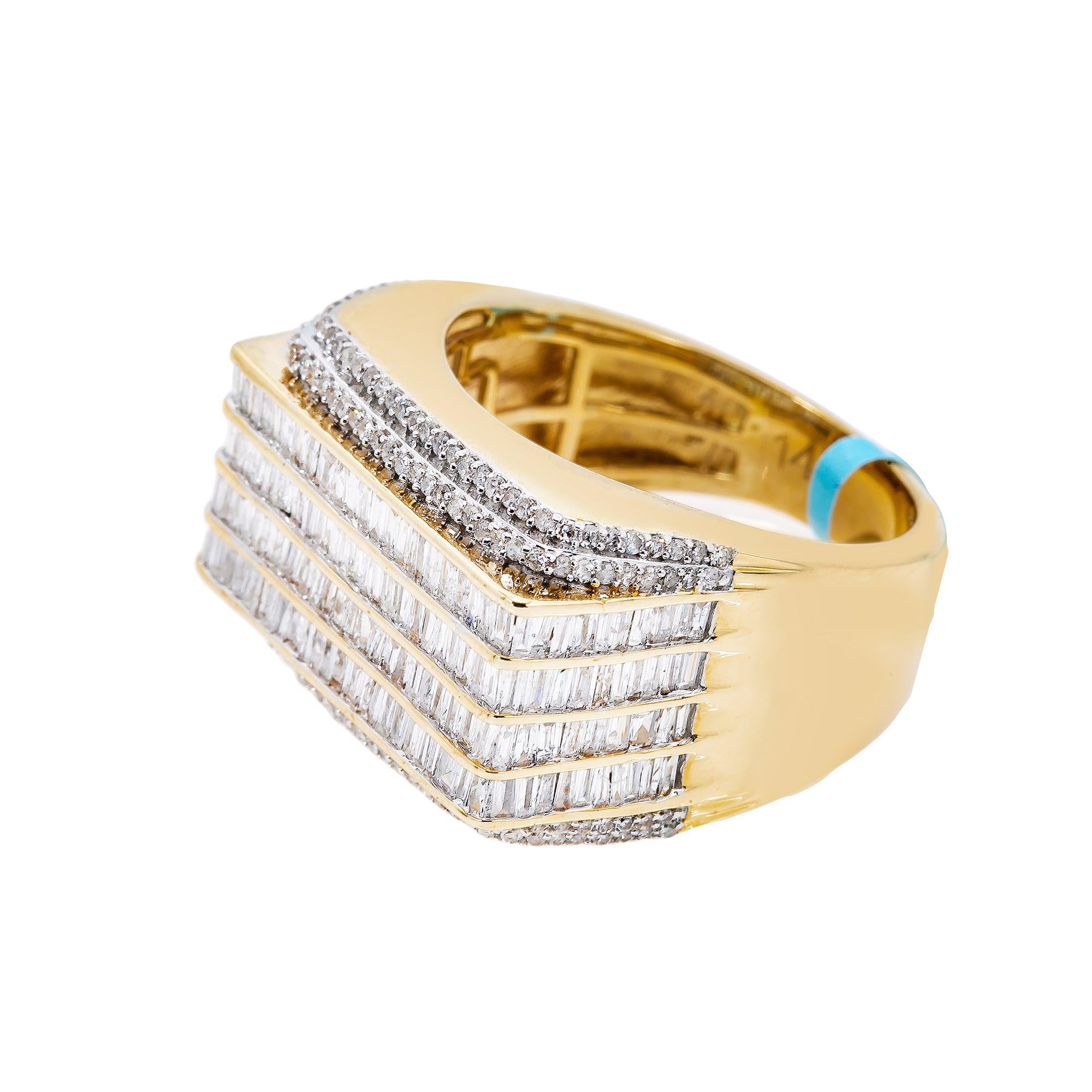 14K YELLOW GOLD MEN'S RING WITH 1.82 CT DIAMONDS
