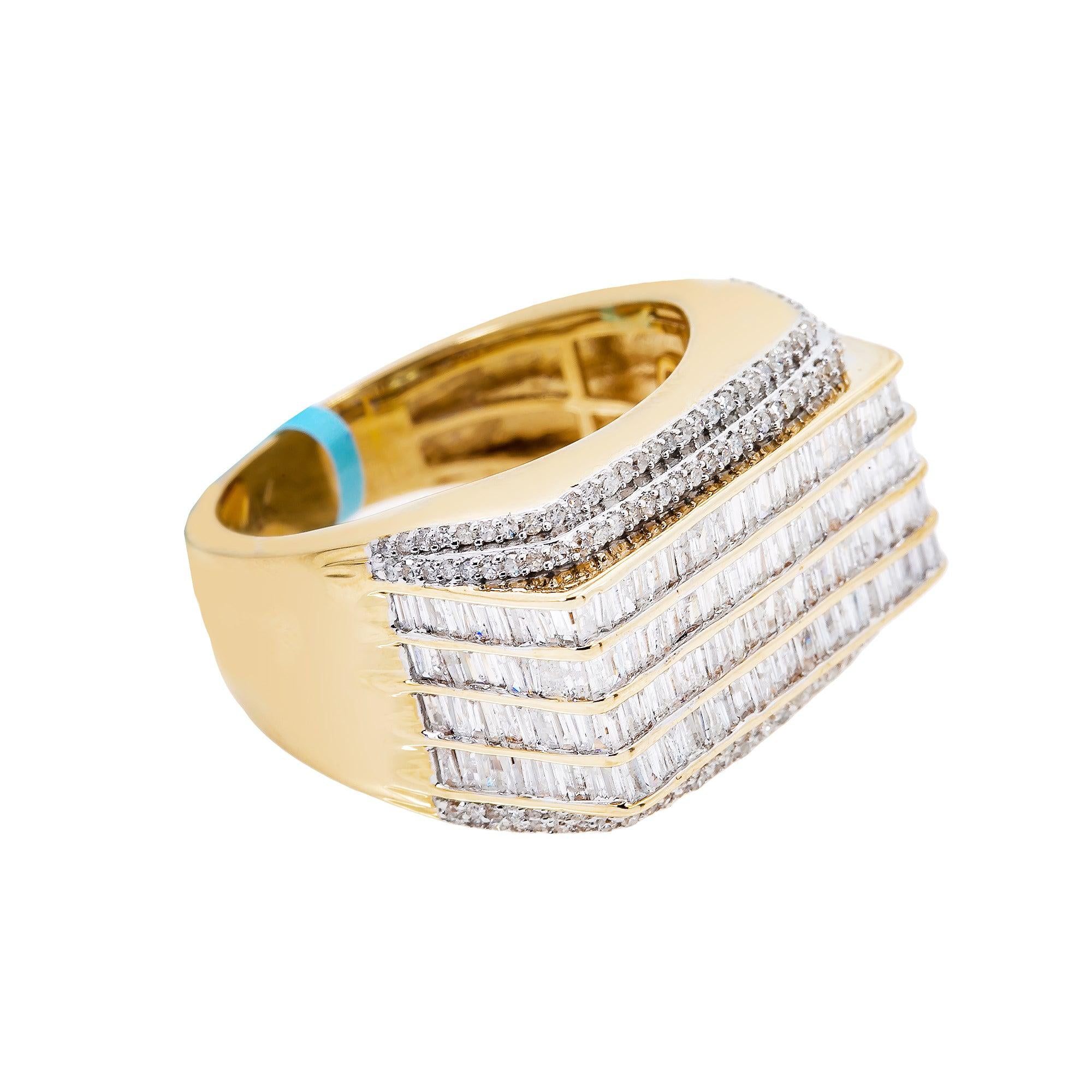 14K YELLOW GOLD MEN'S RING WITH 1.82 CT DIAMONDS
