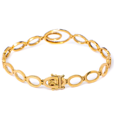 14K YELLOW GOLD COLORED DIAMOND OVAL BRACELET 1.68 CT