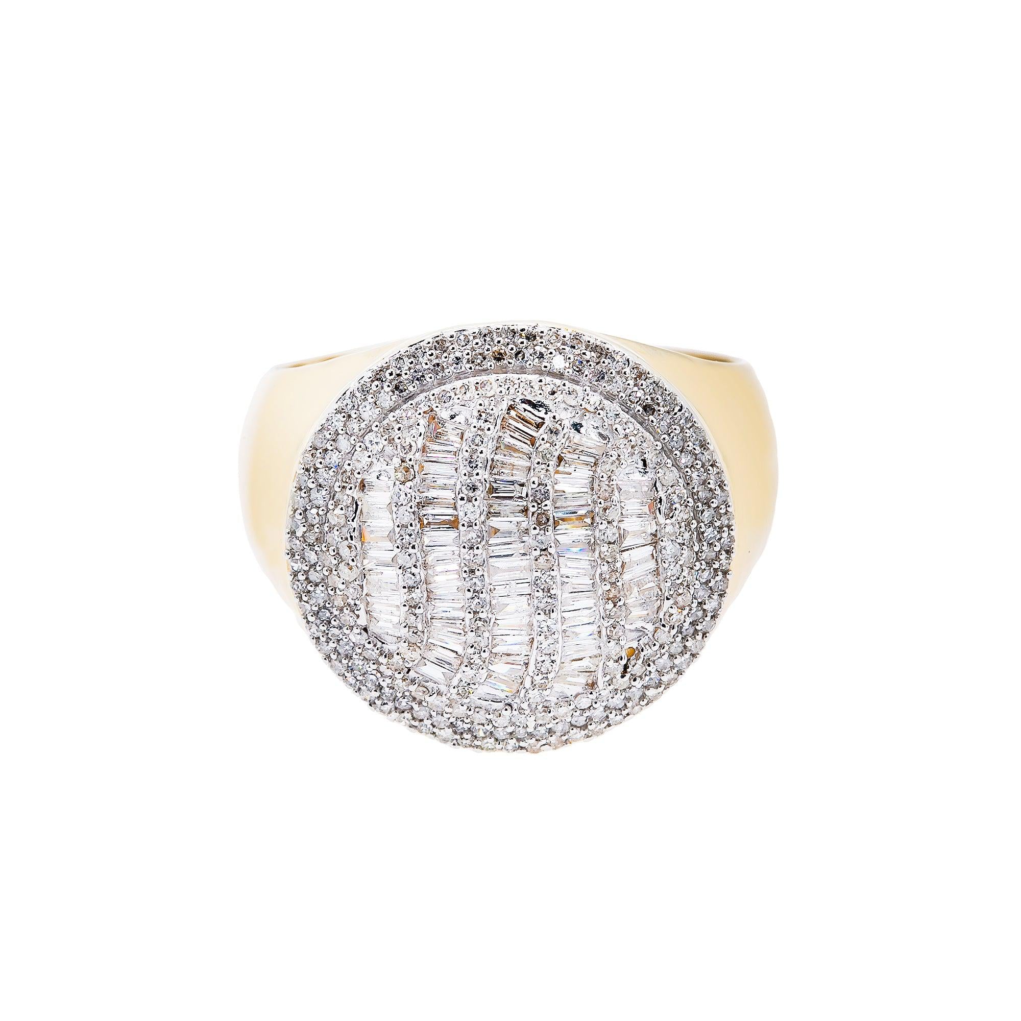 14K YELLOW GOLD MEN'S RING WITH 1.10 CT DIAMONDS