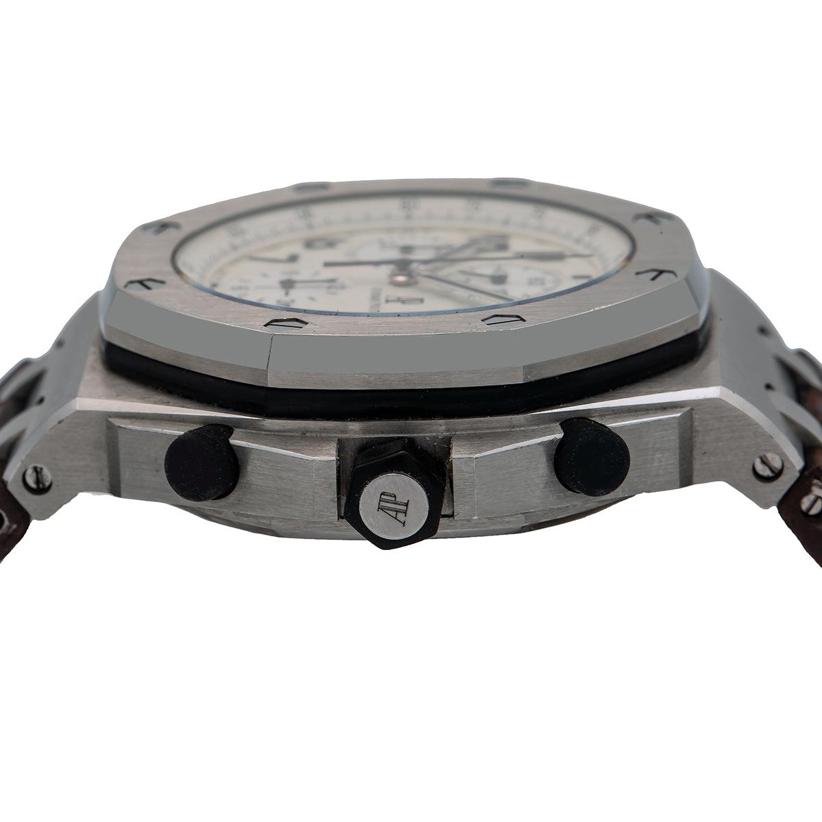 Audemars Piguet Royal Oak Offshore Safari 26170ST 42MM White Dial With Brown Leather Bracelet