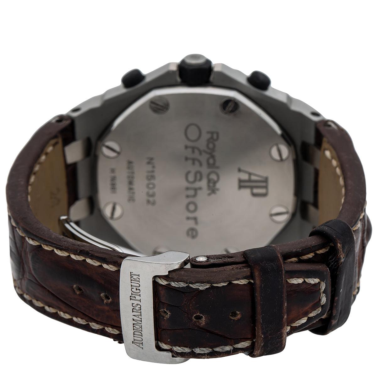 Audemars Piguet Royal Oak Offshore Safari 26170ST 42MM White Dial With Brown Leather Bracelet