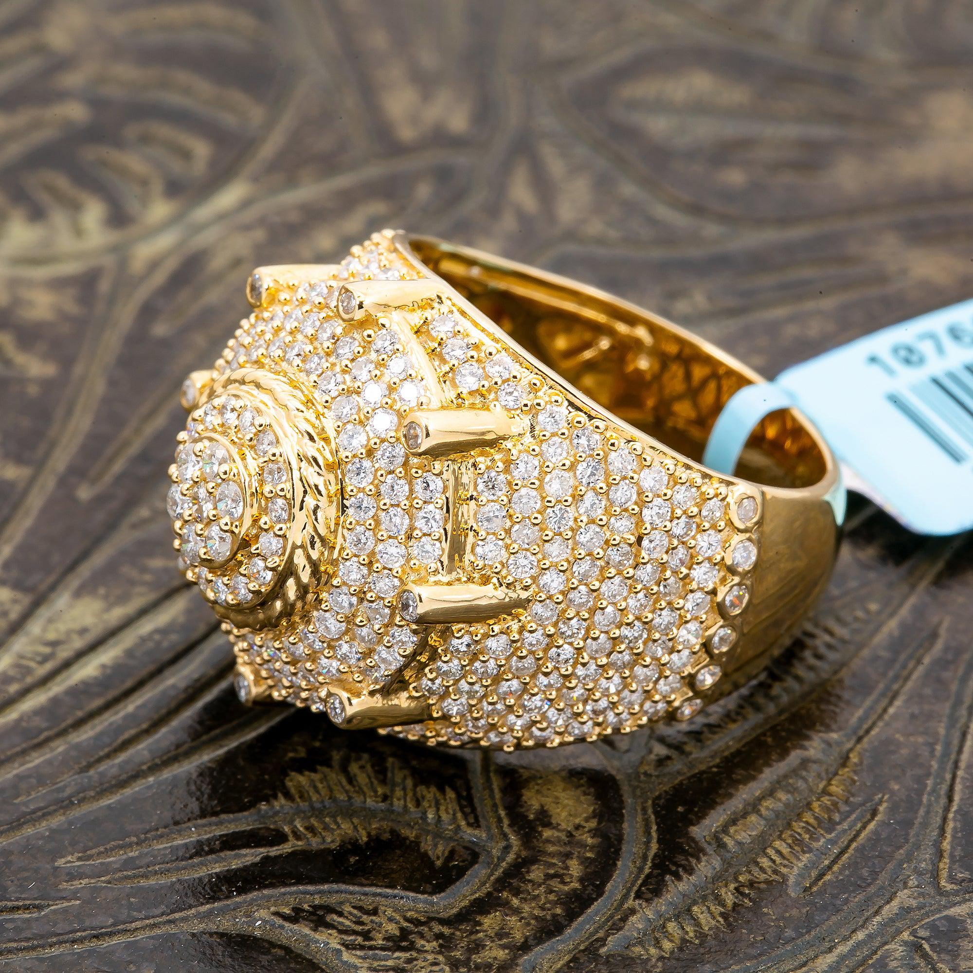 14K YELLOW GOLD MEN'S RING WITH 2.42 CT DIAMONDS