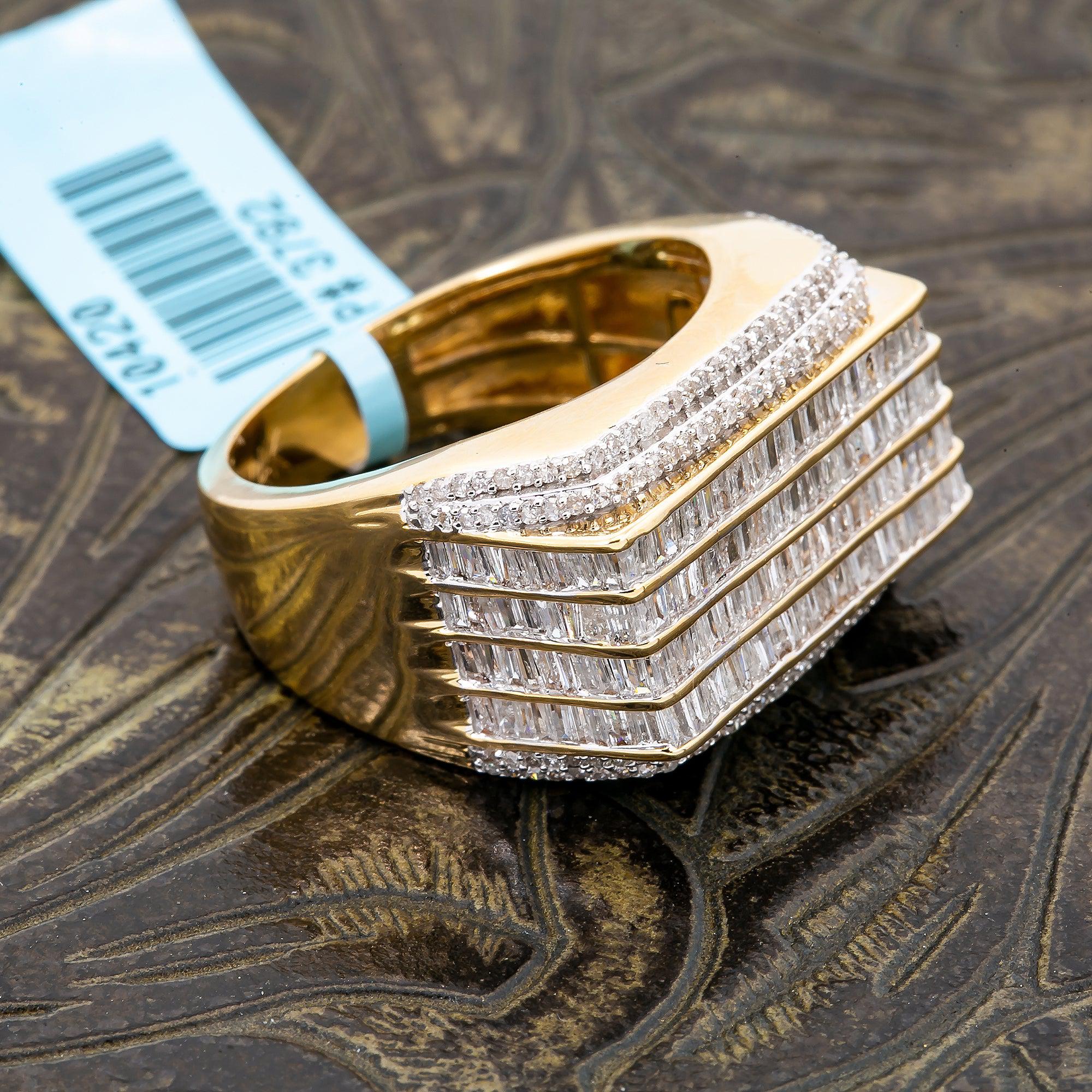 14K YELLOW GOLD MEN'S RING WITH 1.82 CT DIAMONDS