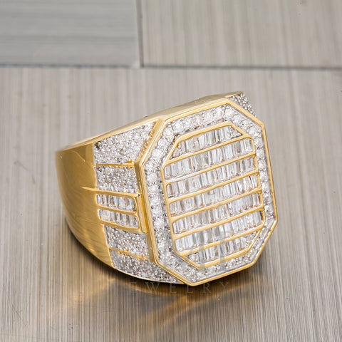 14K YELLOW GOLD MEN'S RING WITH 1.66 CT DIAMONDS