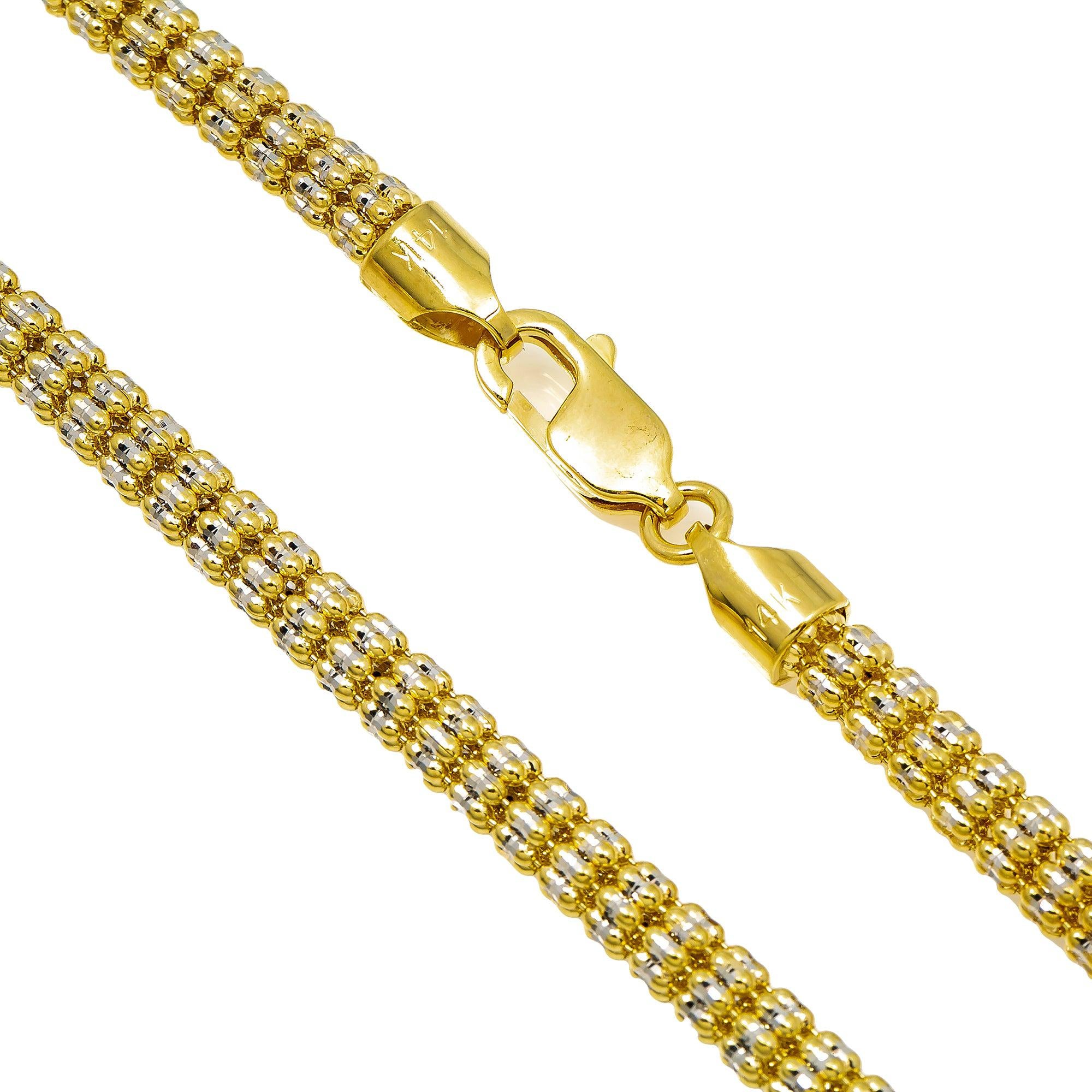 14k Yellow Gold 4.63mm Laser Chain Available In Sizes 18"-26"