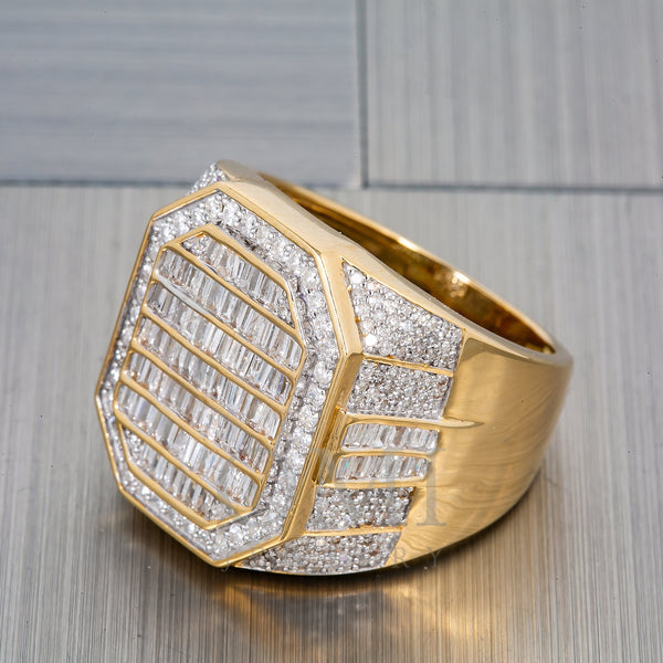 14K YELLOW GOLD MEN'S RING WITH 1.66 CT DIAMONDS