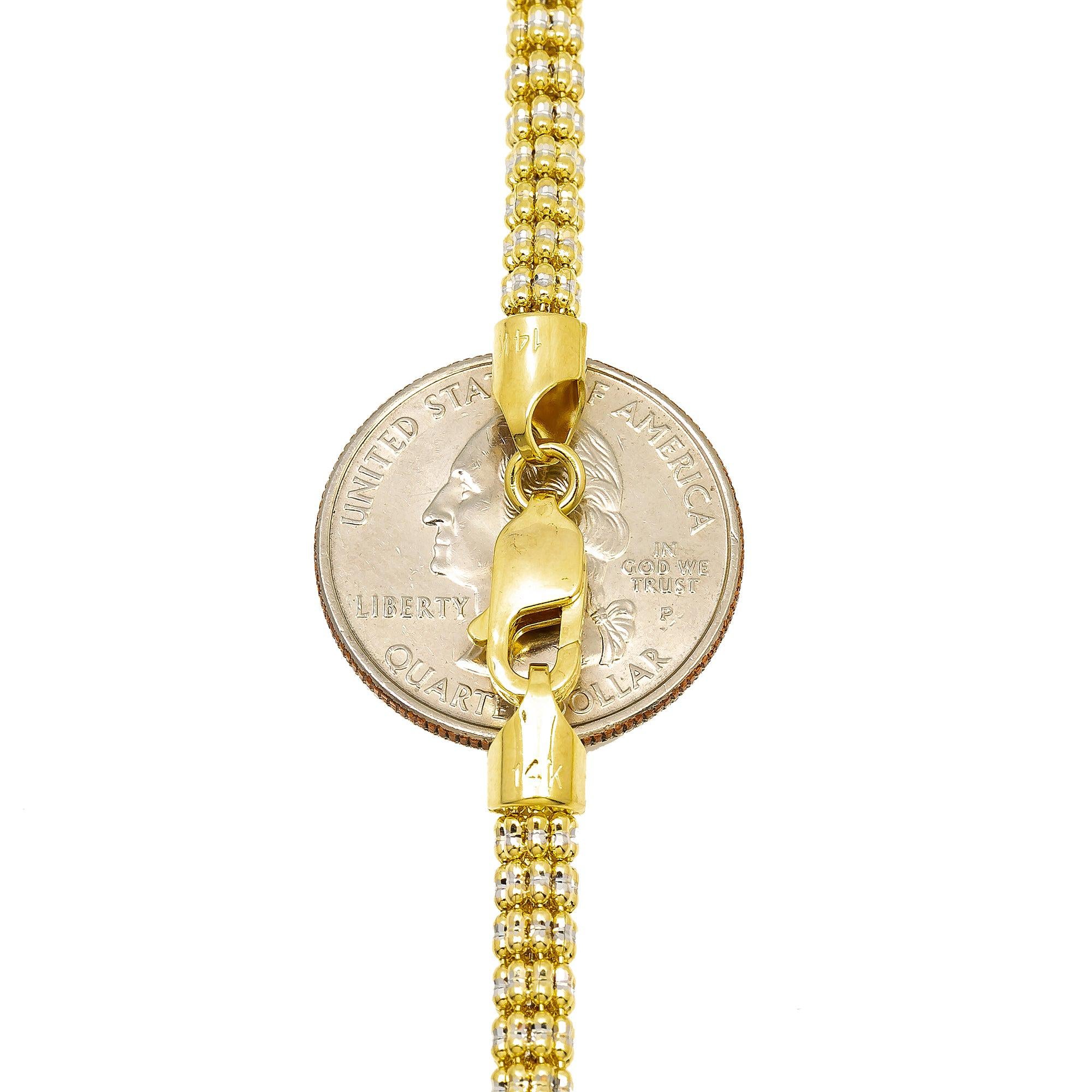 14k Yellow Gold 4.63mm Laser Chain Available In Sizes 18"-26"