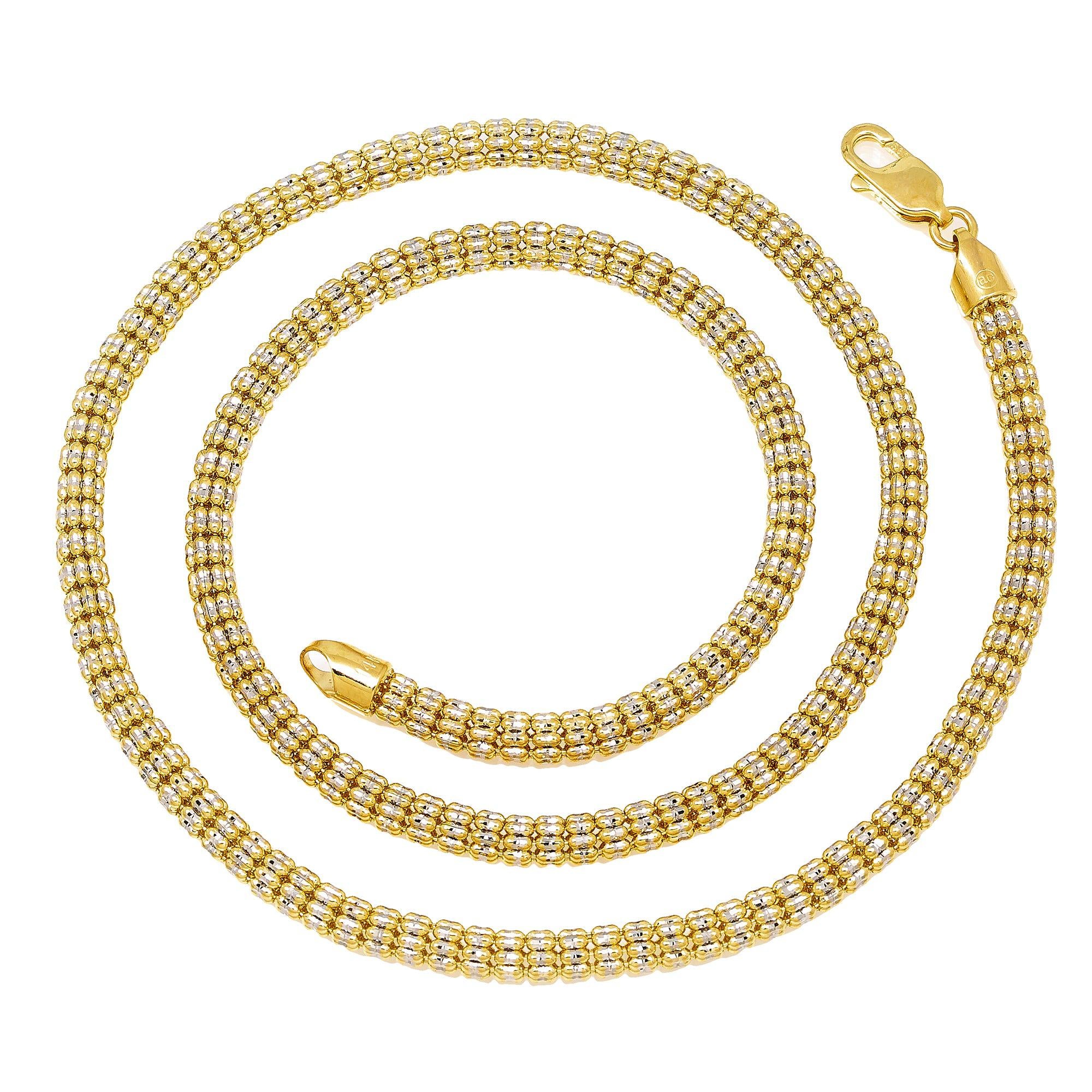 14k Yellow Gold 4.63mm Laser Chain Available In Sizes 18"-26"