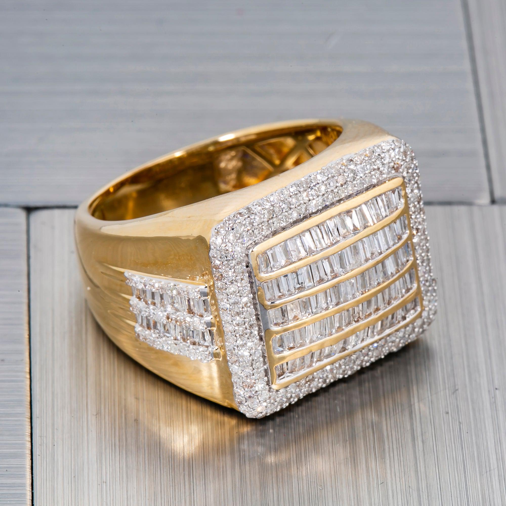 14K YELLOW GOLD MEN'S RING WITH 1.52 CT DIAMONDS