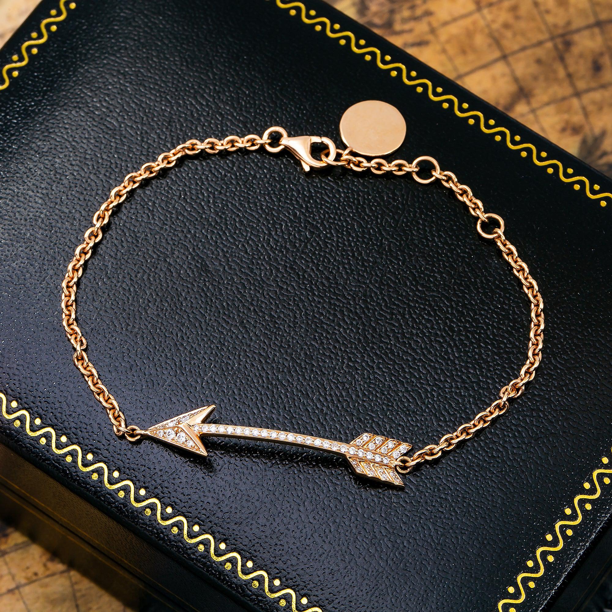 18K YELLOW GOLD LADIES BRACELET WITH 0.16 CT DIAMONDS