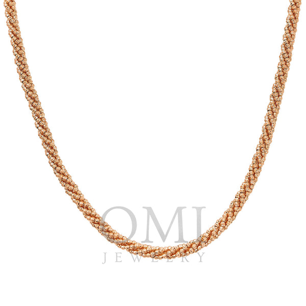 10K ROSE GOLD 4.61MM MOON LASER CHAIN AVAILABLE IN SIZES 18