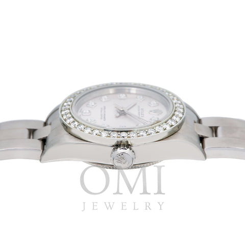 Rolex Oyster Perpetual 76080 26MM Silver Diamond Dial With Stainless Steel Oyster Bracelet