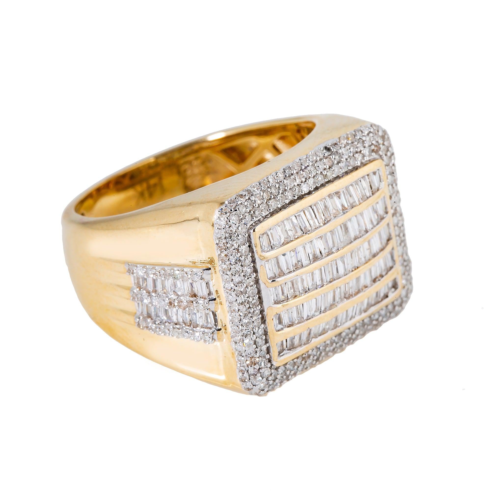 14K YELLOW GOLD MEN'S RING WITH 1.52 CT DIAMONDS