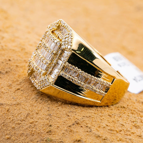 14K YELLOW GOLD MEN'S RING WITH 1.13 CT DIAMONDS