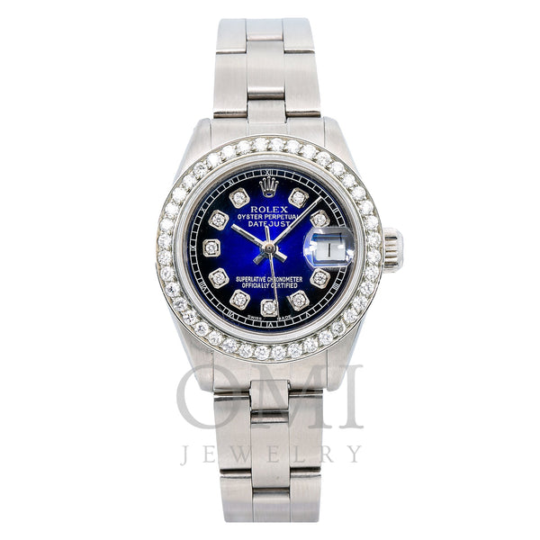 Rolex Lady-Datejust 6917 26MM Blue Diamond Dial With Stainless Steel Bracelet
