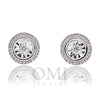 18K White Gold Unisex Earrings With Round Shape 0.81 CT Diamonds
