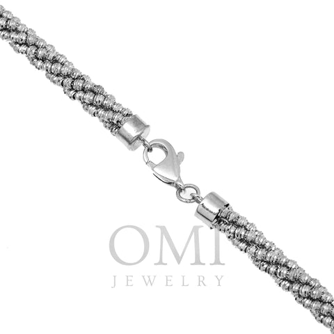 10k White Gold 4.54mm Moon Laser Chain Available In Sizes 18