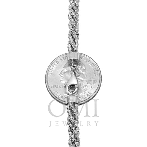 10k White Gold 4.54mm Moon Laser Chain Available In Sizes 18