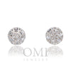 18K White Gold UNISEX Earrings with 0.23 CT Round And Baguette Diamonds