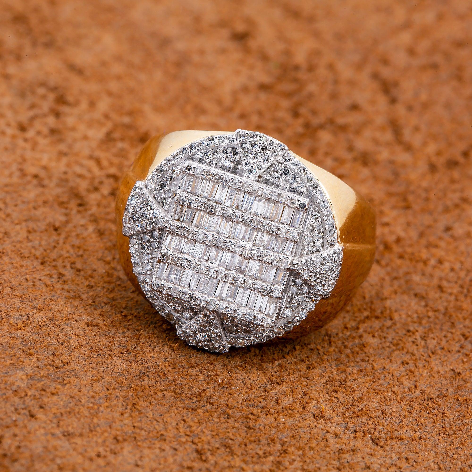 14K YELLOW GOLD MEN'S RING WITH 1.00 CT DIAMONDS