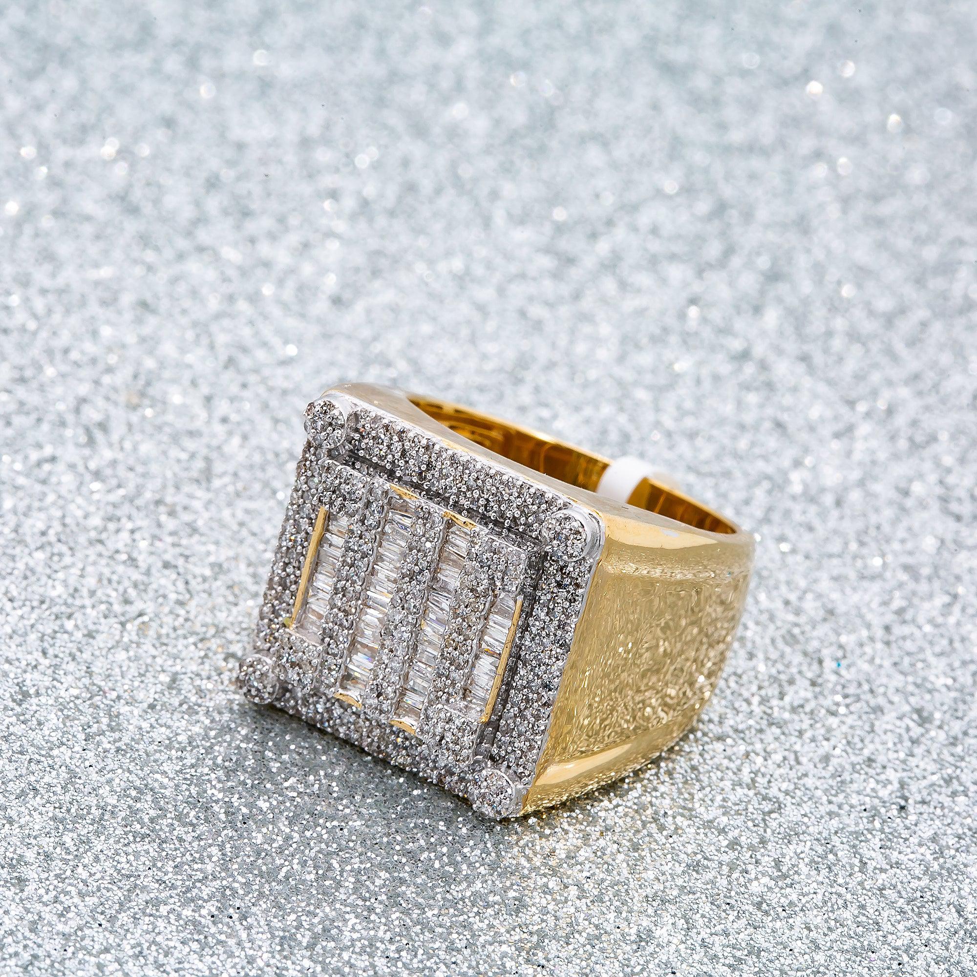 14K YELLOW GOLD MEN'S RING WITH 1.21 CT DIAMONDS