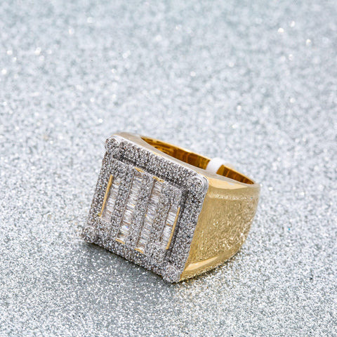 14K YELLOW GOLD MEN'S RING WITH 1.21 CT DIAMONDS