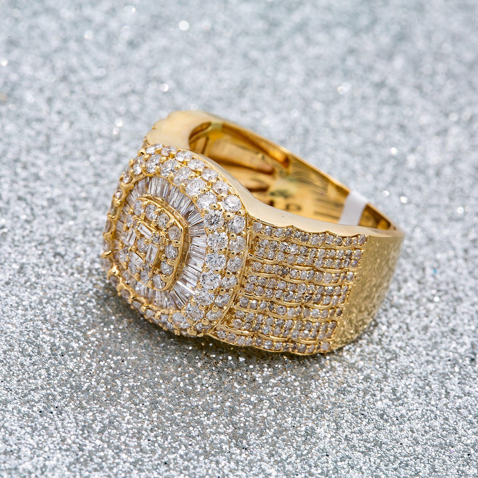 14K YELLOW GOLD MEN'S RING WITH 2.25 CT DIAMONDS