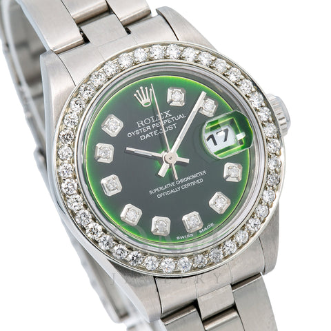 Rolex Lady-Datejust 79174 26MM Green Diamond Dial With Stainless Steel Oyster Bracelet