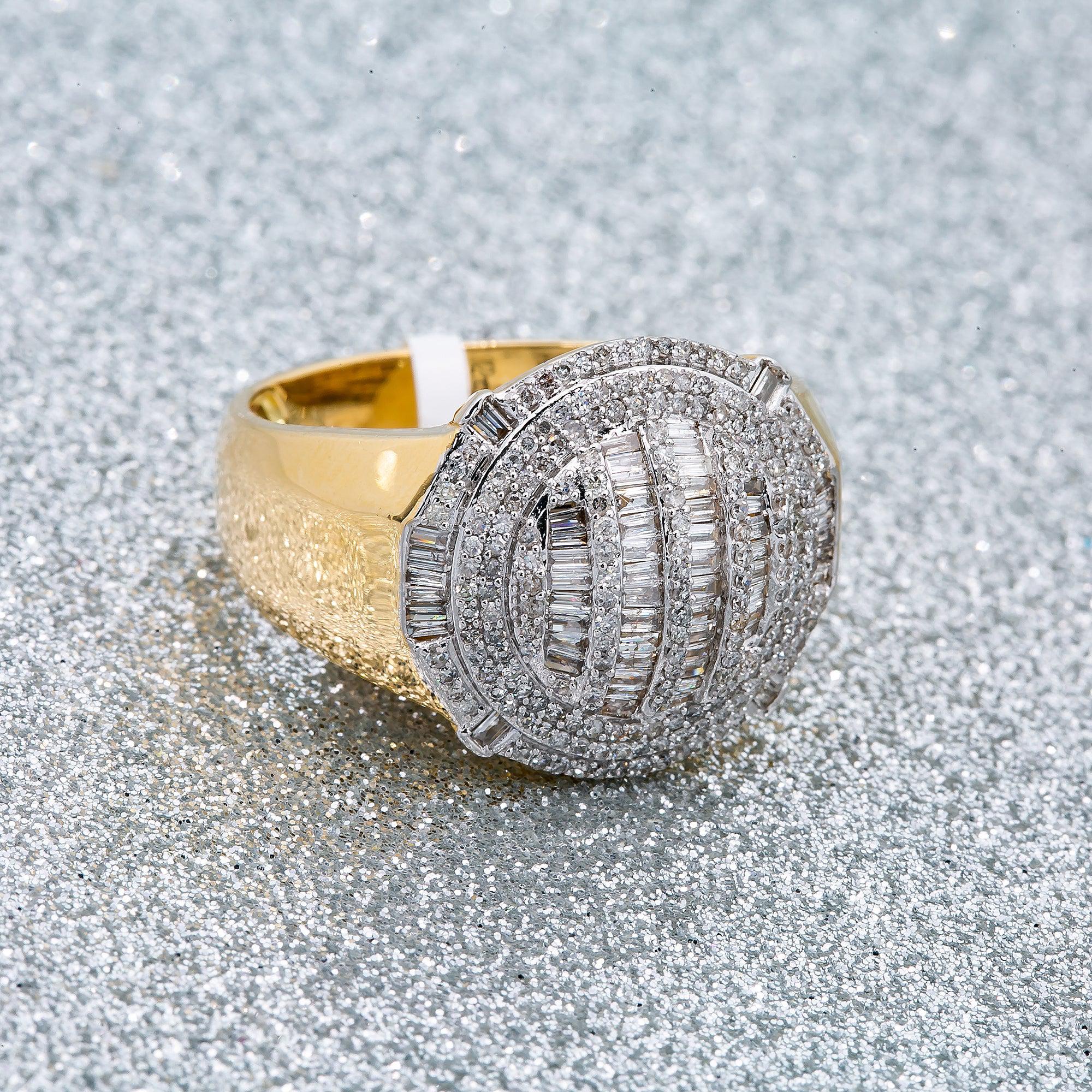 14K YELLOW GOLD MEN'S RING WITH 1.02 CT DIAMONDS