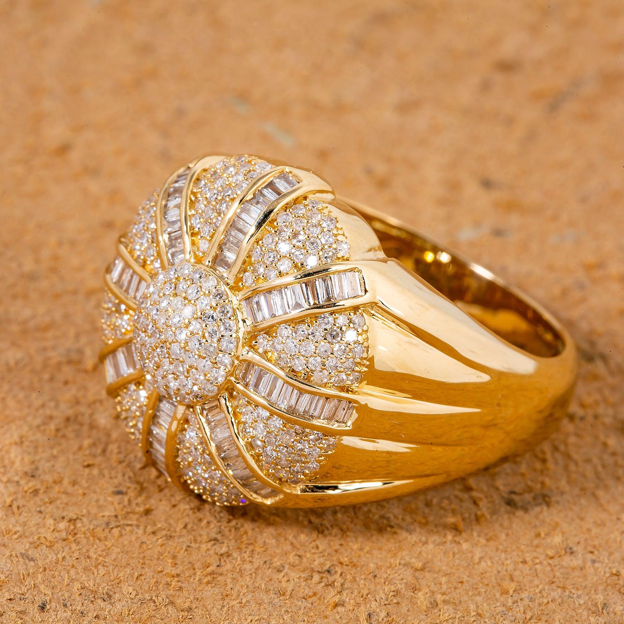 14K YELLOW GOLD MEN'S RING WITH 1.13 CT DIAMONDS