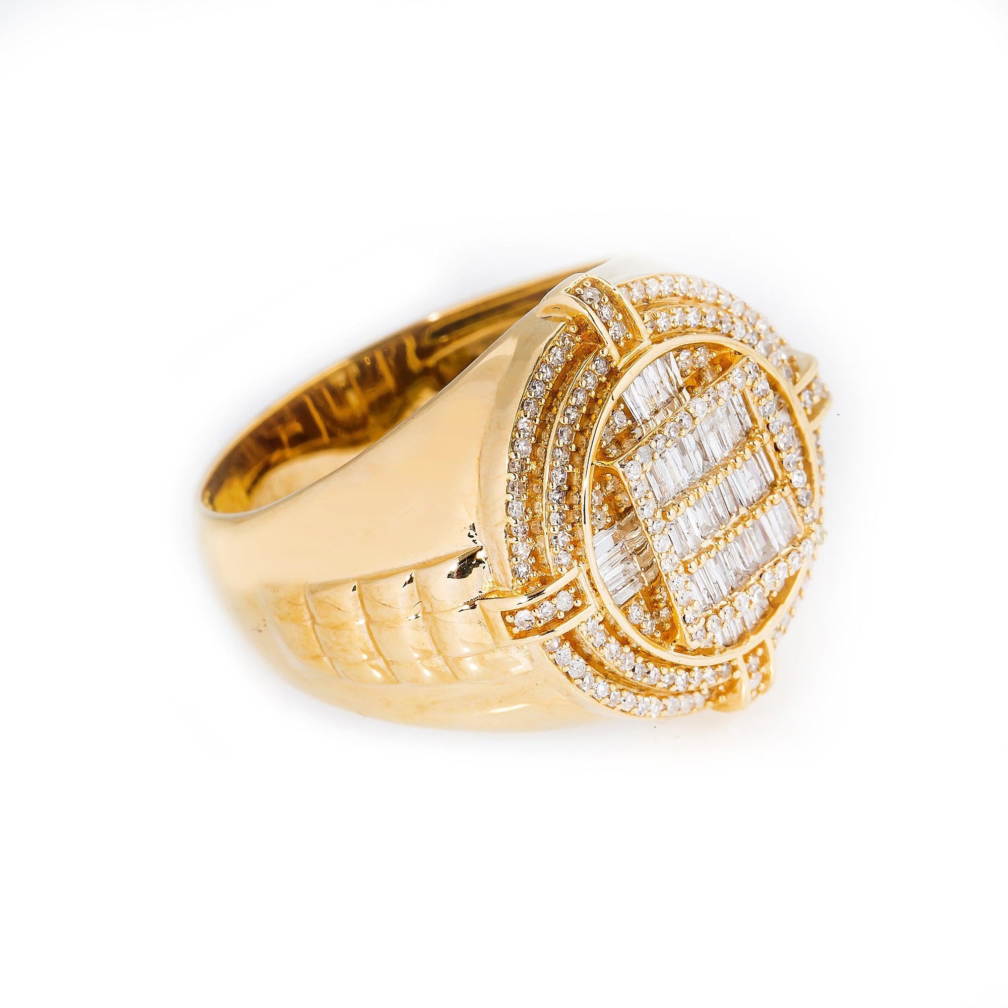 14K YELLOW GOLD MEN'S RING WITH 0.80 CT DIAMONDS