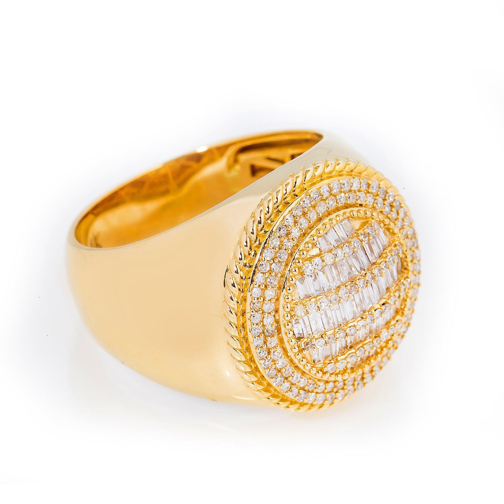 14K YELLOW GOLD MEN'S RING WITH 1.74 CT DIAMONDS
