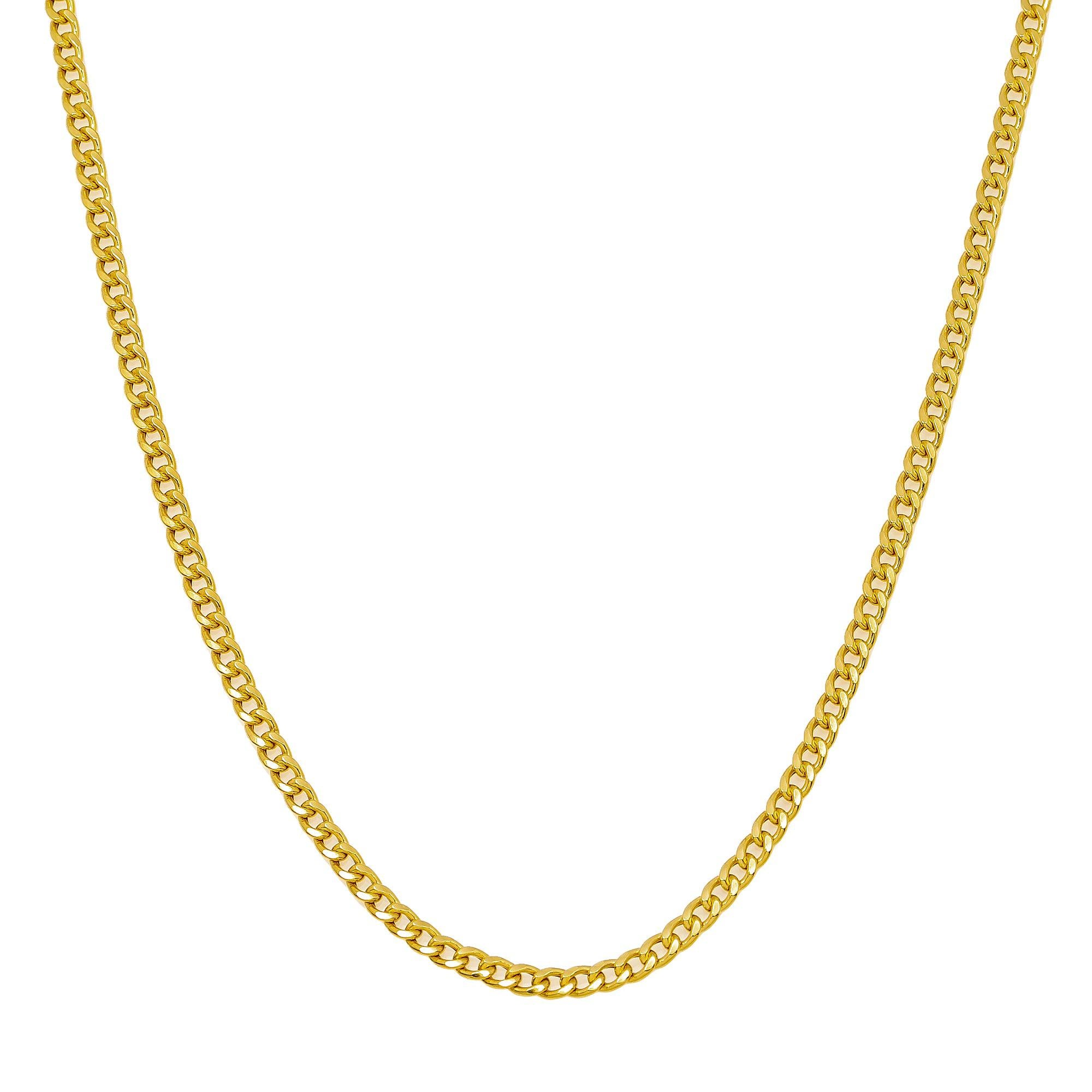 10k Yellow Gold 3mm Hollow Cuban Chain Available In Sizes 18"-26"