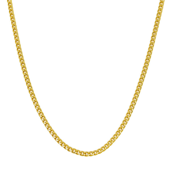 10k Yellow Gold 3mm Hollow Cuban Chain Available In Sizes 18